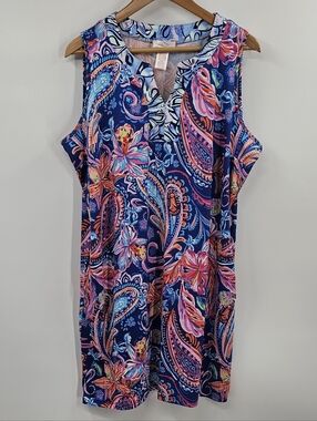 Tropical Beach Tunic Dress Coverup Size XL